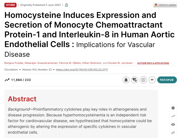 The Hidden Molecule Driving Inflammation: Understanding the Purser Model of Homocysteine article image